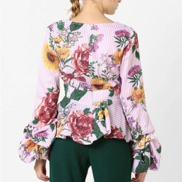 Jeuvre Floral Long Sleeve Size Large - Picture 2 of 10
